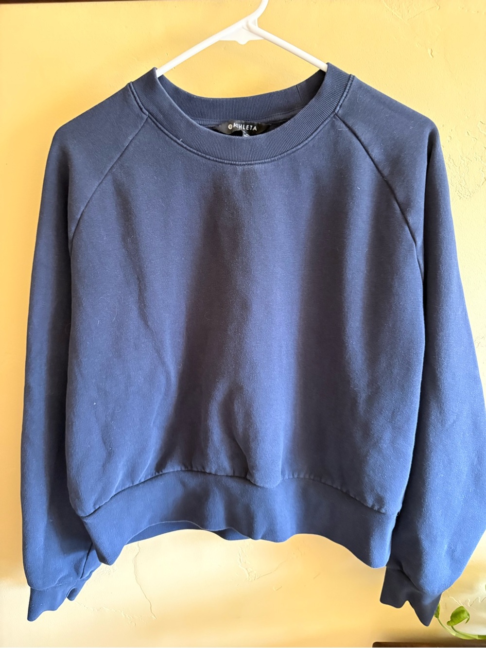 Athleta Navy Forever Fleece Cropped Sweatshirt